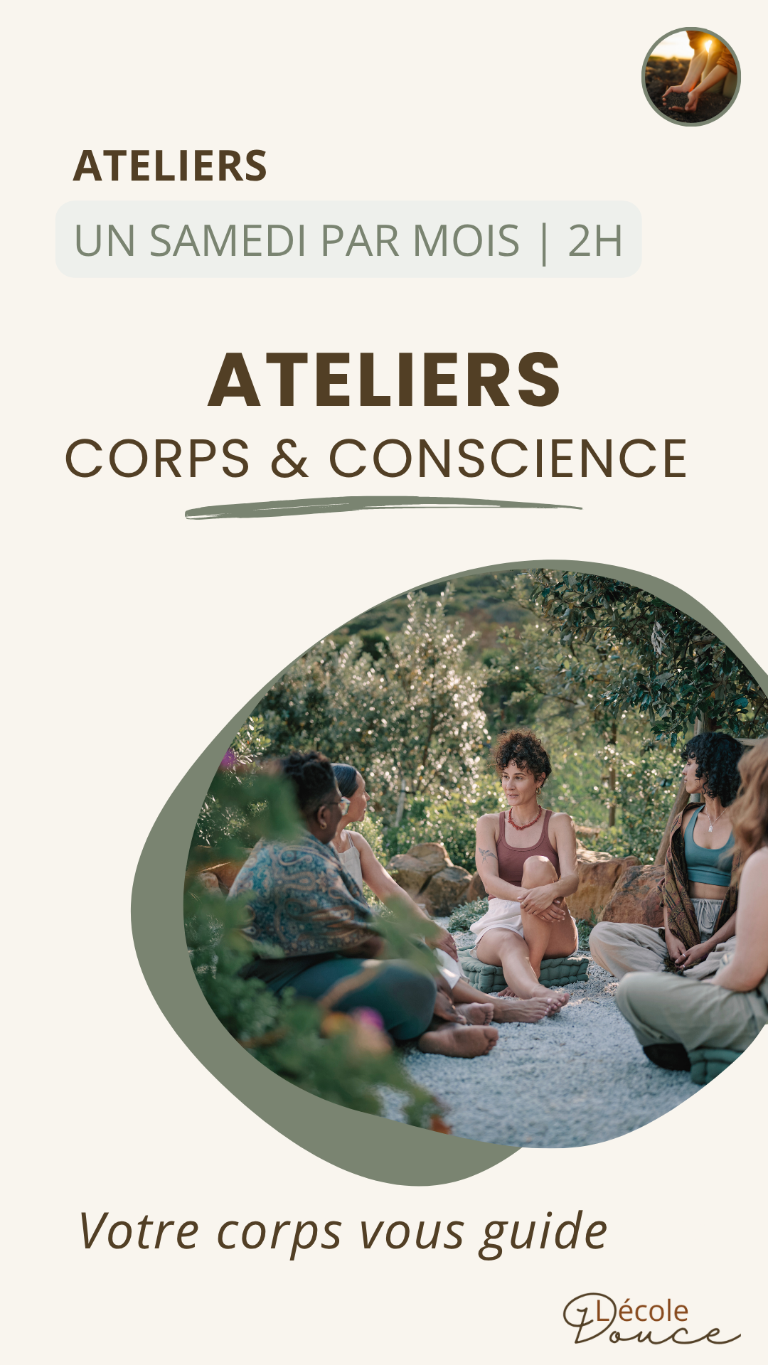 Ateliers développement personnel Châteaurenard, corps conscience groupe femmes Provence