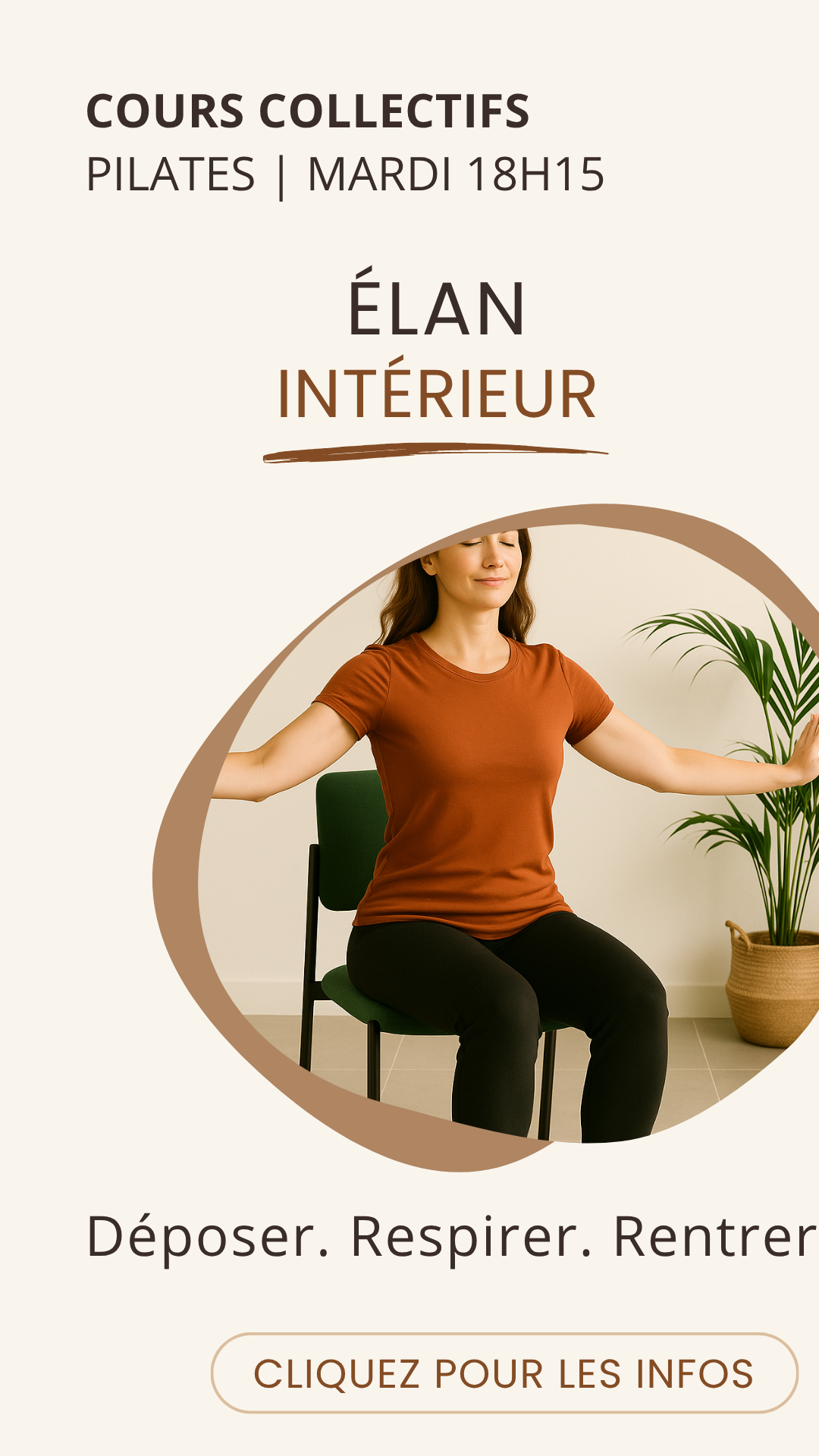 Cours de Pilates doux sur chaise à Châteaurenard – Mardi soir – Posture, respiration, tonus, énergie.